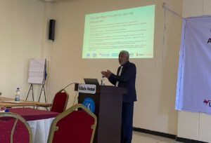 Dr. Ahmed Bedru presenting at ASCENT DR-TB Stakeholders Consultative Workshop and Kick-off Meeting in Ethiopia